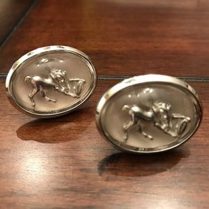 Anson Lucite Horse W/Football Vintage Cufflinks